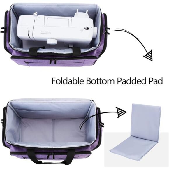 Sewing Machine Case with Removable Padding Pad, Travel Case for Sewing - Picture 4 of 7